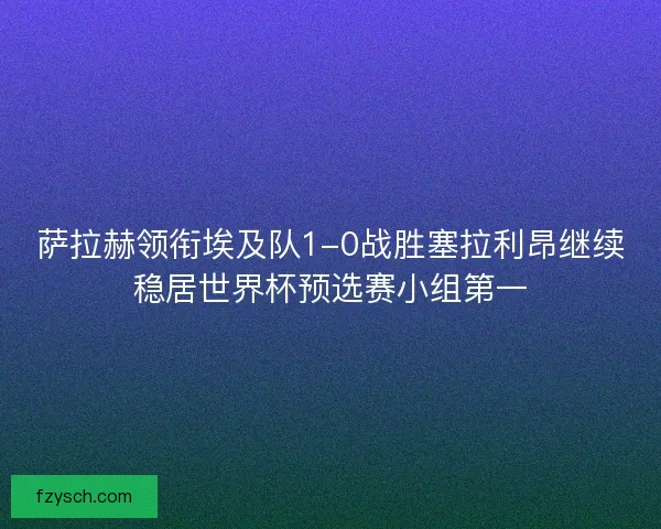 萨拉赫领衔埃及队1-0战胜塞拉利昂继续稳居世界杯预选赛小组第一