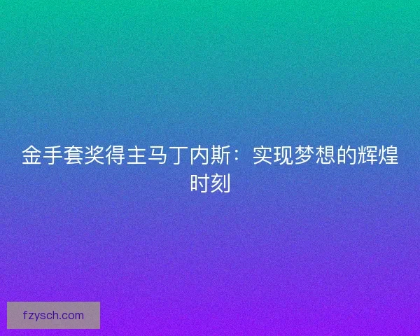 金手套奖得主马丁内斯：实现梦想的辉煌时刻