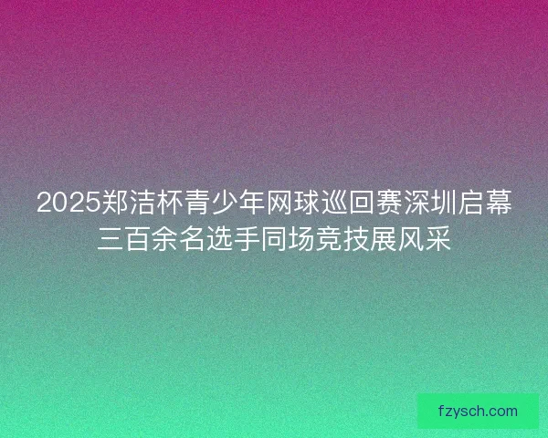 2025郑洁杯青少年网球巡回赛深圳启幕三百余名选手同场竞技展风采
