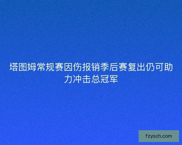 塔图姆常规赛因伤报销季后赛复出仍可助力冲击总冠军